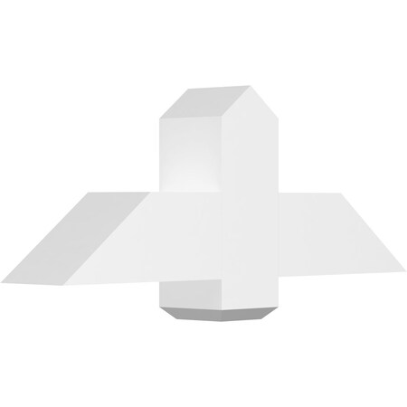 Ekena Millwork Eugene Architectural Grade PVC Gable Bracket, 36"W x 13 1/2"H x 6"D x 6"F, 9/12 Pitch GBP036X14X0606EUG00